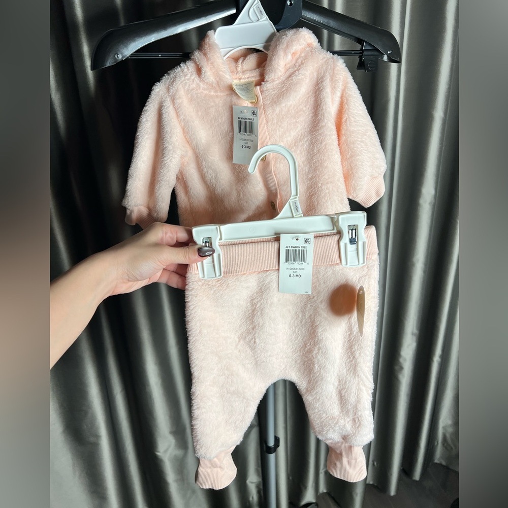 First Impressions Fuzzy Pink Baby Set